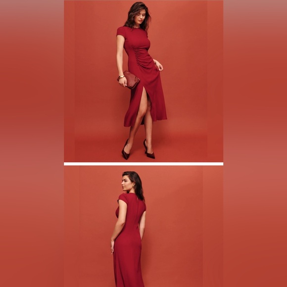 Reformation Frasier red dress in 2 - Picture 2 of 2
